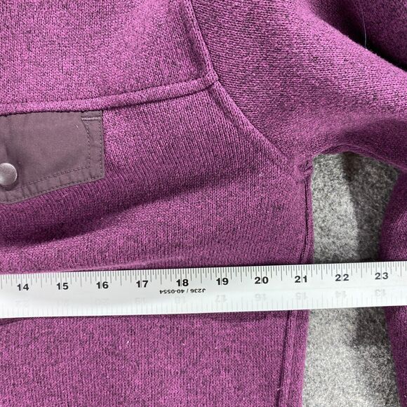 Eddie Bauer Sweater Women S Small Purple Knit High Neck Button Up Long Sleeve - Picture 7 of 9